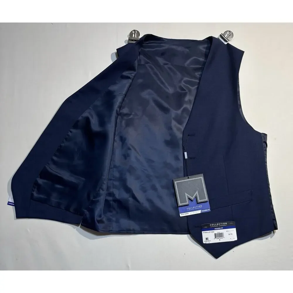 Michael Strahan Collection Men’s Dress Vest Navy Blue Size S NWT Modern Fit